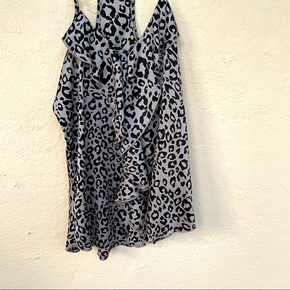 Teenbell Razorback Leopard Print Top Size Small